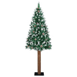Vidaxl slanke kerstboom groen 180 cm pvc en massief dennenhout - afbeelding 3