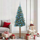 Vidaxl slanke kerstboom groen 180 cm pvc en massief dennenhout