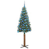 Vidaxl slanke kerstboom groen 180 cm pvc en massief dennenhout