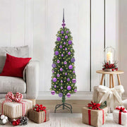Vidaxl kunstkerstboom groen 120 cm pvc en staal en kunststof - afbeelding 1