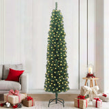 Vidaxl kunstkerstboom groen 210 cm pvc en staal en kunststof - afbeelding 1