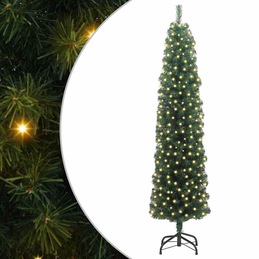 Vidaxl kunstkerstboom groen 210 cm pvc en staal en kunststof