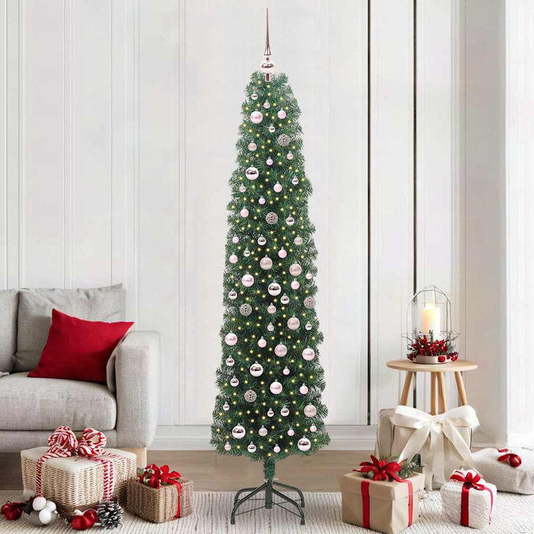 Vidaxl kunstkerstboom groen 210 cm pvc en staal en kunststof