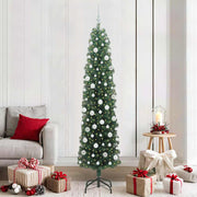 Vidaxl kunstkerstboom groen 210 cm pvc en staal en kunststof - afbeelding 1