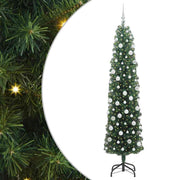 Vidaxl kunstkerstboom groen 210 cm pvc en staal en kunststof - afbeelding 2