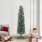 Vidaxl kunstkerstboom groen 210 cm pvc en staal en kunststof - afbeelding 1