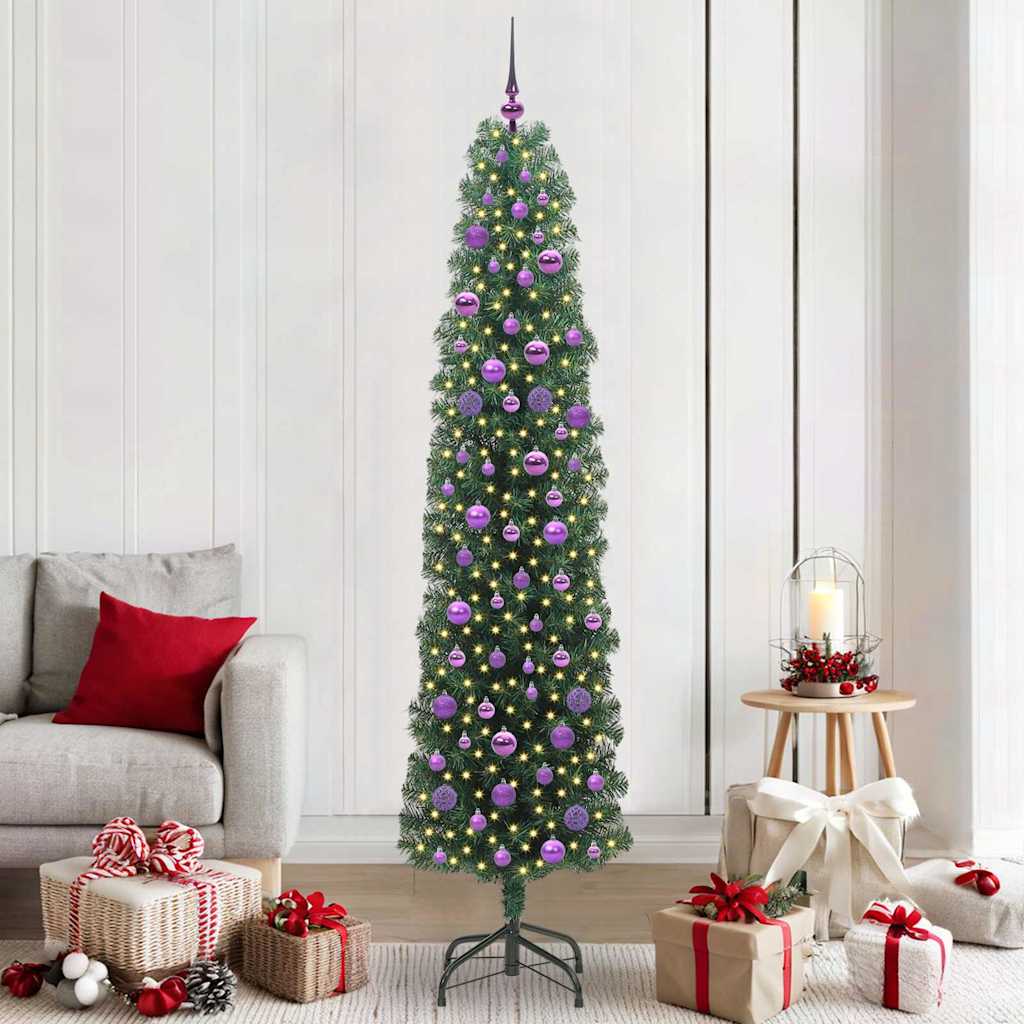 Vidaxl kunstkerstboom groen 210 cm pvc en staal en kunststof