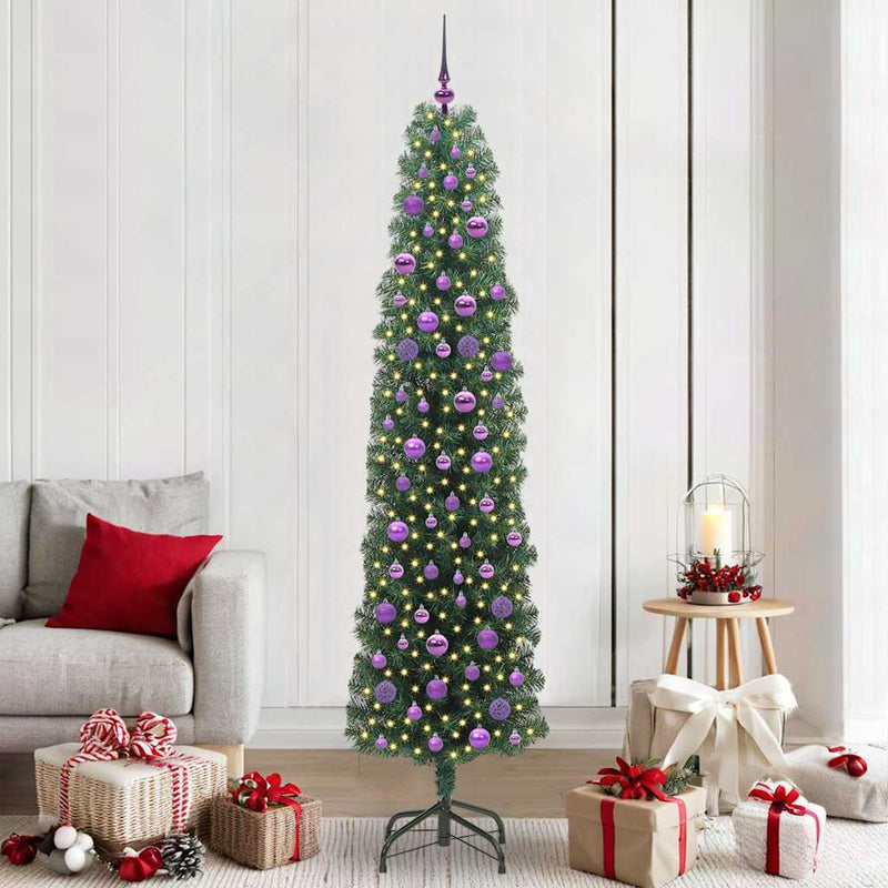 Vidaxl kunstkerstboom groen 210 cm pvc en staal en kunststof