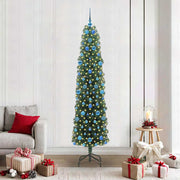 Vidaxl kunstkerstboom groen 210 cm pvc en staal en kunststof - afbeelding 1