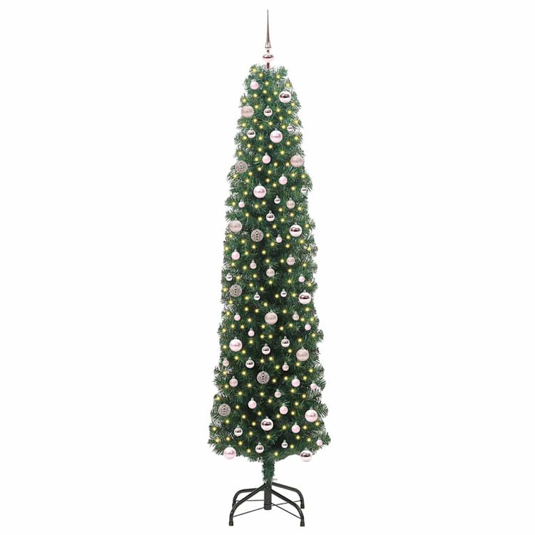 Vidaxl kunstkerstboom groen 240 cm pvc en staal en kunststof
