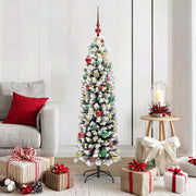 Vidaxl kunstkerstboom groen 150 cm pvc en staal en kunststof - afbeelding 1