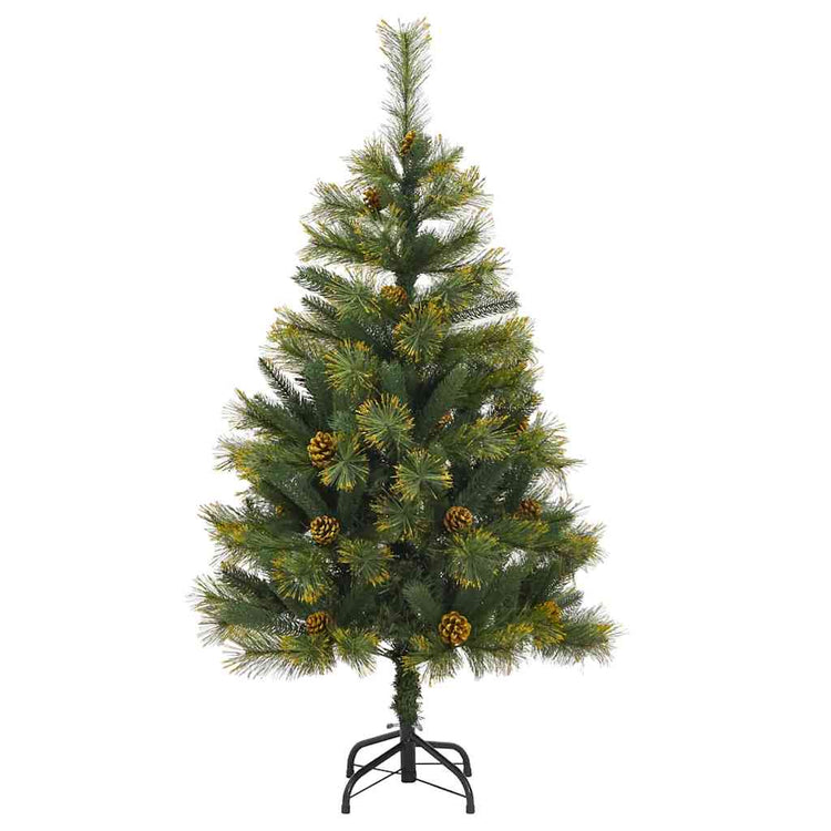 Vidaxl kunstmatige scharnier kerstboom met cones groen 150 cm