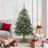 Vidaxl kunstmatige scharnier kerstboom met cones groen 150 cm - afbeelding 1