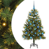 Vidaxl kunstmatige scharnier kerstboom met cones groen 150 cm - afbeelding 2