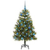 Vidaxl kunstmatige scharnier kerstboom met cones groen 150 cm - afbeelding 3