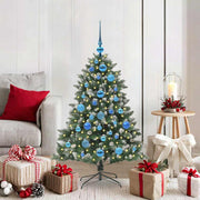 Vidaxl kunstkerstboom groen 120 cm pvc en plastic en staal - afbeelding 1