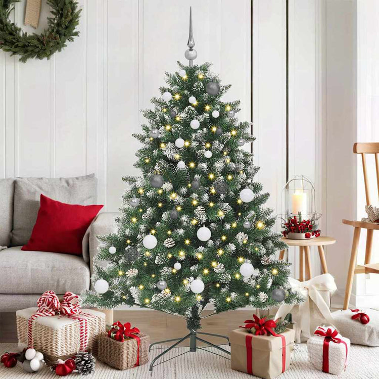 Vidaxl kunstkerstboom met 150 led groen 150 cm pvc en plastic en staal