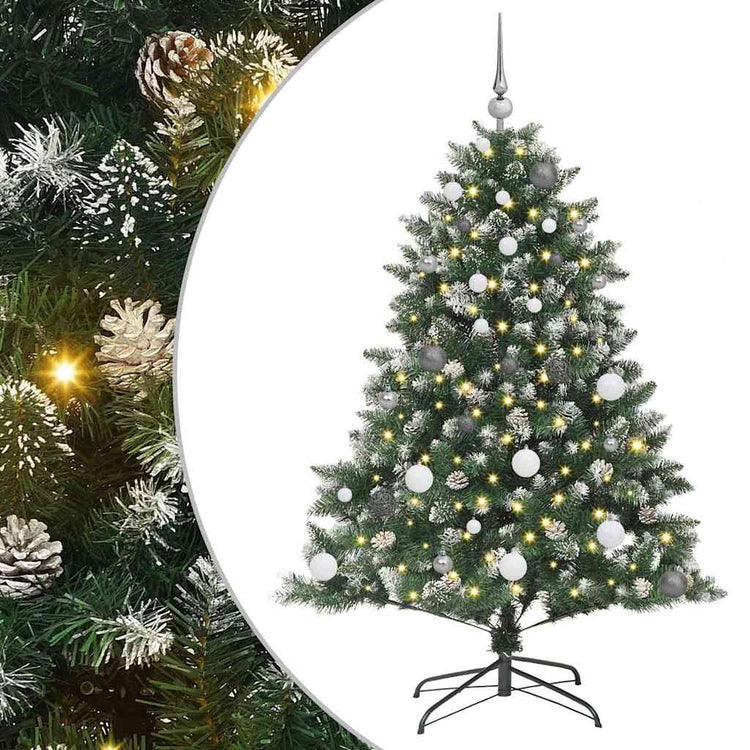 Vidaxl kunstkerstboom met 150 led groen 150 cm pvc en plastic en staal
