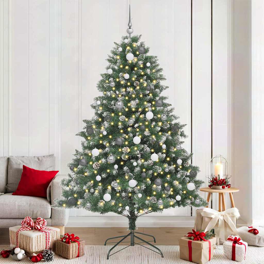 Vidaxl kunstkerstboom met 300 led groen 210 cm pvc en plastic en staal