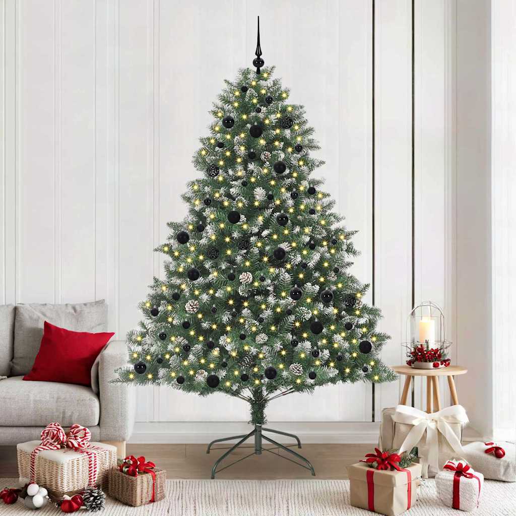 Vidaxl kunstkerstboom groen 210 cm pvc en plastic en staal