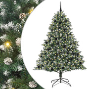 Vidaxl kunstkerstboom groen 210 cm pvc en plastic en staal - afbeelding 2