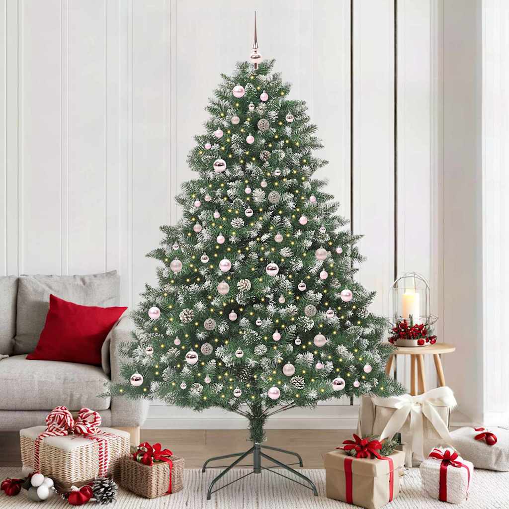 Vidaxl kunstkerstboom groen 210 cm pvc en plastic en staal