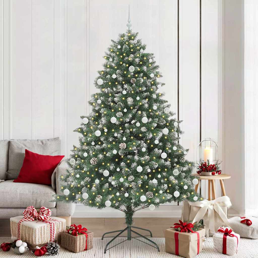 Vidaxl kunstkerstboom groen 210 cm pvc en plastic en staal