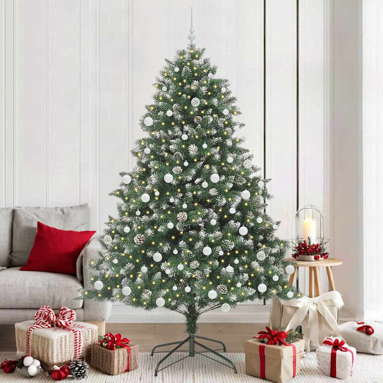 Vidaxl kunstkerstboom groen 210 cm pvc en plastic en staal