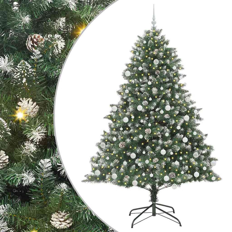 Vidaxl kunstkerstboom groen 210 cm pvc en plastic en staal