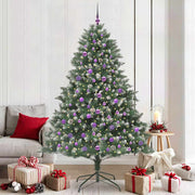 Vidaxl kunstkerstboom groen 210 cm pvc en plastic en staal - afbeelding 1