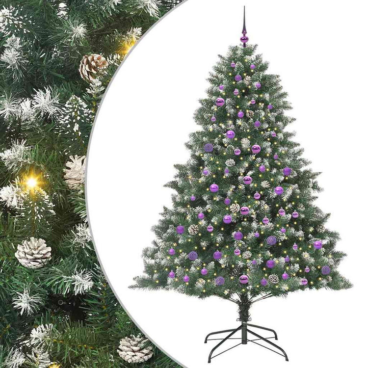 Vidaxl kunstkerstboom groen 210 cm pvc en plastic en staal