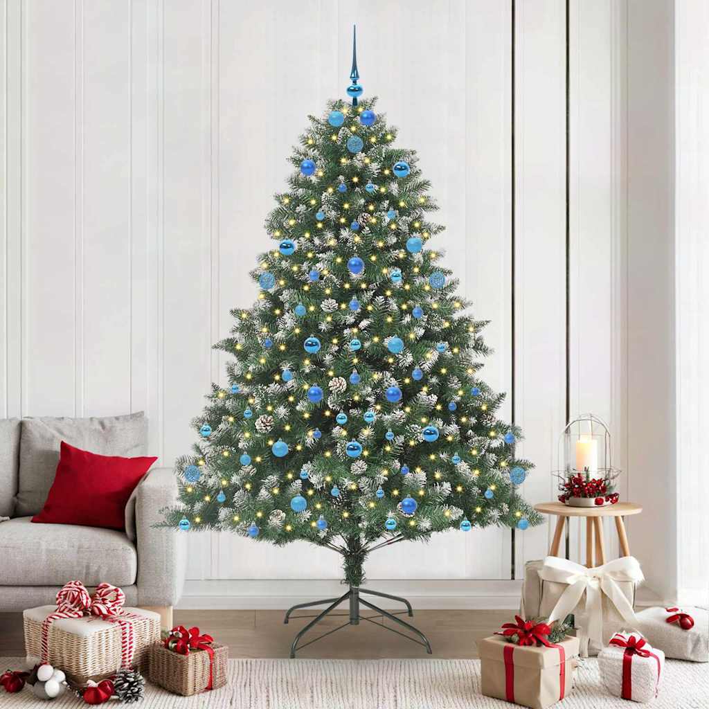 Vidaxl kunstkerstboom groen 210 cm pvc en plastic en staal