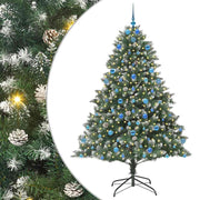 Vidaxl kunstkerstboom groen 210 cm pvc en plastic en staal - afbeelding 2
