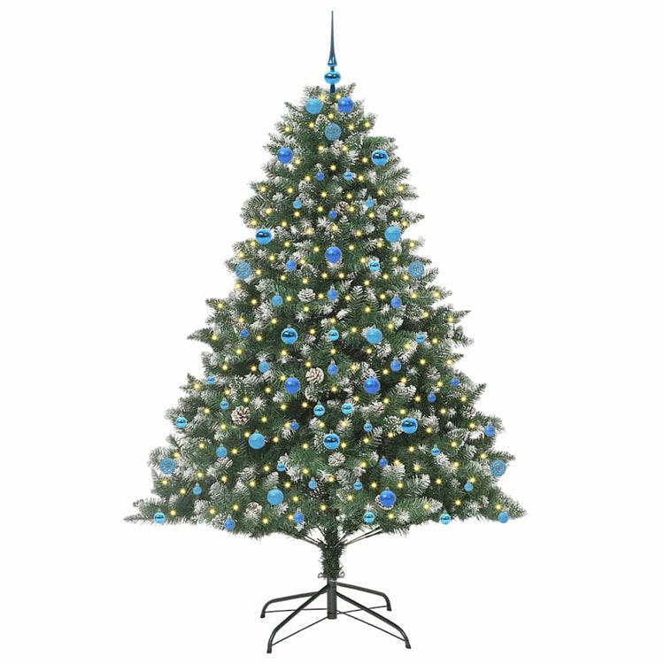 Vidaxl kunstkerstboom groen 210 cm pvc en plastic en staal