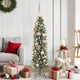 Vidaxl kunstmatige slanke kerstboom groen en wit 120 cm