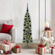 Vidaxl kunstmatige slanke kerstboom groen en wit 120 cm