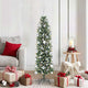 Vidaxl kunstmatige slanke kerstboom groen en wit 150 cm