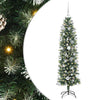 Vidaxl kunstmatige slanke kerstboom met 150 led groen en wit 150 cm