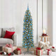 Vidaxl kunstmatige slanke kerstboom groen en wit 180 cm