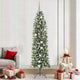 Vidaxl kunstmatige slanke kerstboom groen en wit 210 cm