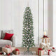Vidaxl kunstmatige slanke kerstboom groen en wit 210 cm