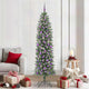 Vidaxl kunstmatige slanke kerstboom groen en wit 210 cm