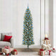 Vidaxl kunstmatige slanke kerstboom groen en wit 210 cm
