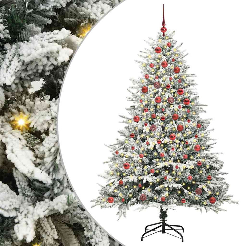 Vidaxl artificial pre-lit kerstboom met ballenset groen 180 cm