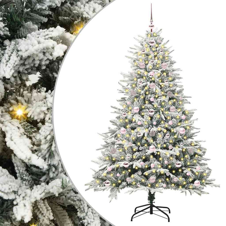 Vidaxl artificial pre-lit kerstboom met ballenset groen 180 cm