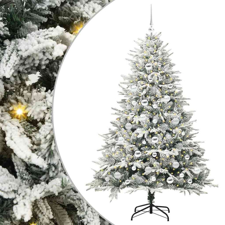 Vidaxl artificial pre-lit kerstboom met ballenset groen 180 cm