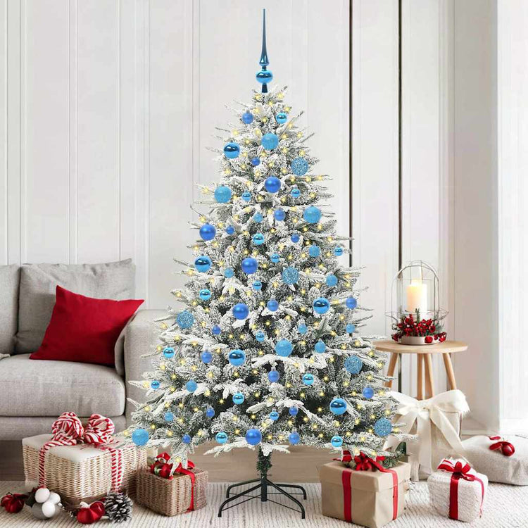 Vidaxl artificial pre-lit kerstboom met ballenset groen 180 cm