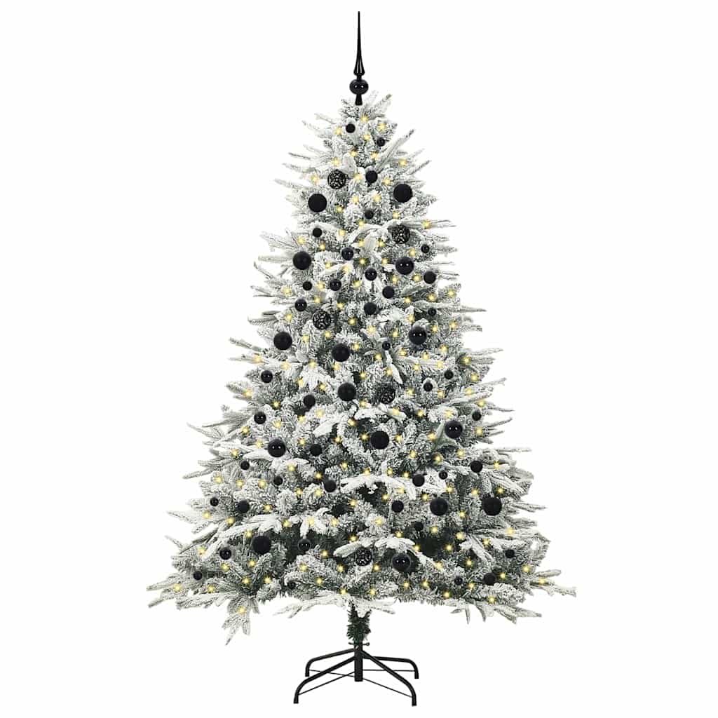 Vidaxl artificial pre-lit kerstboom met ballenset groen 210 cm