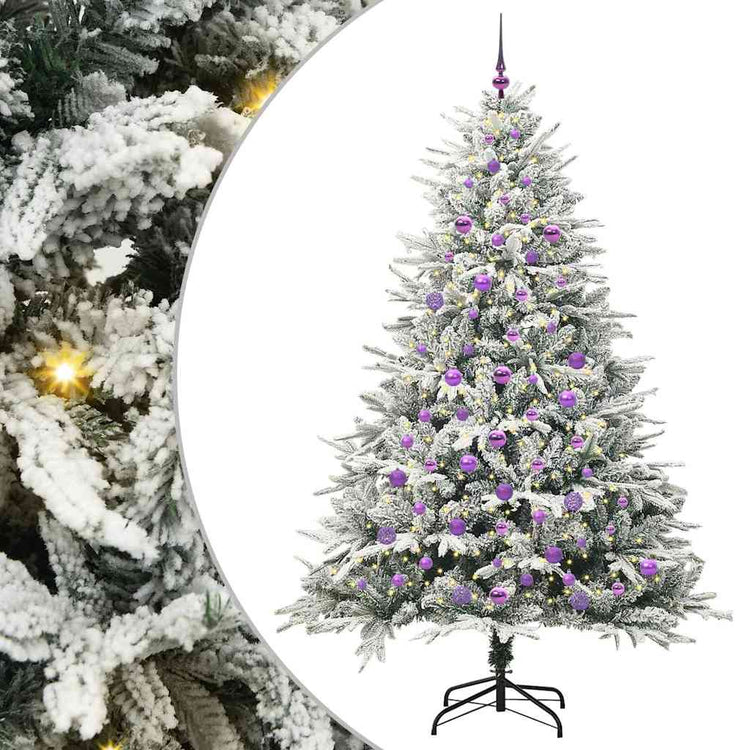 Vidaxl artificial pre-lit kerstboom met ballenset groen 210 cm