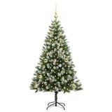 Vidaxl kunstmatige scharnierende kerstboom met bedekte sneeuw warmwit - afbeelding 3